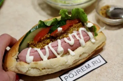 Házi hot dog - egy lépésről lépésre recept, hogyan kell főzni fotókkal