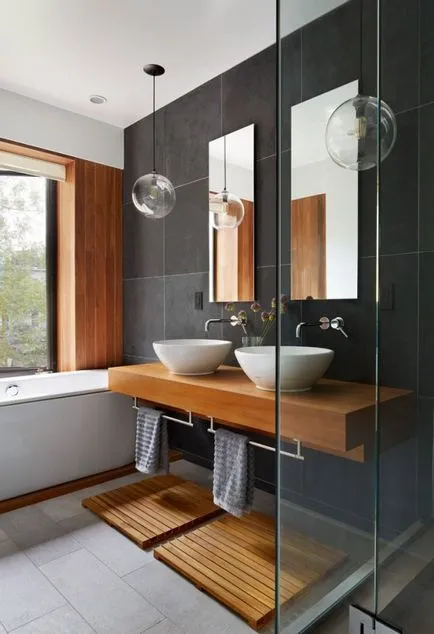 Fürdőszoba tervezés a stílus minimalizmus - lakberendezés fotó