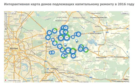 Harta interactivă de case pentru a fi revizie, lansată în regiunea Moscova