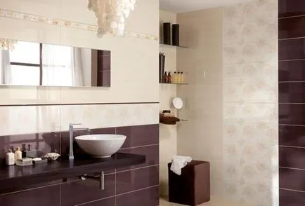Испански плочки в интериора на мозайки баня стая снимка, стенописи