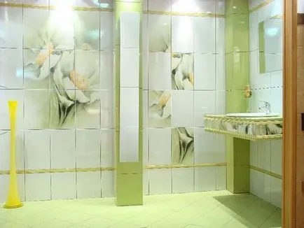 Испански плочки в интериора на мозайки баня стая снимка, стенописи