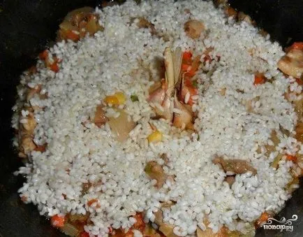 Spanyol paella csirkével - lépésről lépésre recept fotók