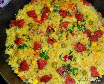 Spanyol paella csirkével - lépésről lépésre recept fotók