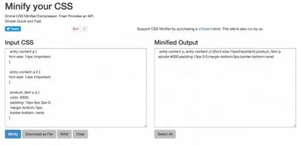 Cum de a reduce dimensiunea css, fișiere și html JS, webmaster