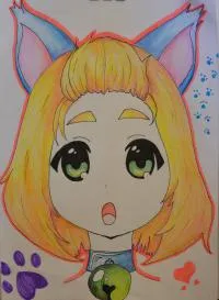 Cum de a desena un drăguț creioane colorate etape Chibi-chan