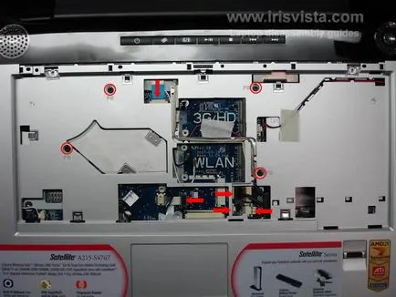 Как да разглобявате лаптоп Toshiba сателитна A210 и Toshiba A215 сателит и промяна на екрана - blogofolio