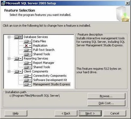 Hogyan kell telepíteni az SQL Server 2005 Express Edition és az SQL Server Management Studio Express