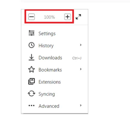 Как да увеличите Yandex Browser - походова действие