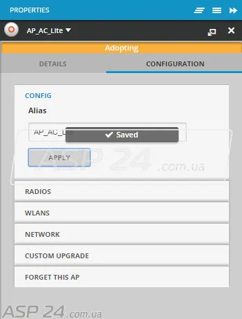 Създаване UNIFI ап AC-серия на Unifi-контролер (версия Release 01