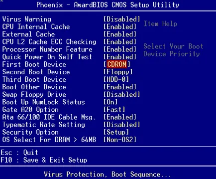 Setarea BIOS-ului de atribuire si ami pentru a instala Windows - instalare, configurare, optimizare, recuperare