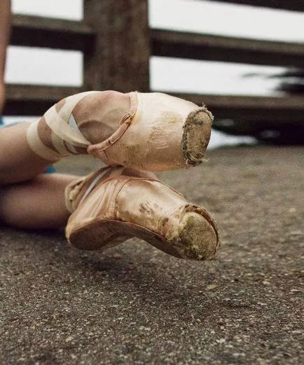 Legs egy balerina cipő nélkül spicc