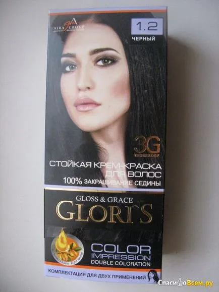 Преглед на устойчиви крем цвят на косата блясък - благодат «Глори дрехи» цвят впечатление двойно оцветяване 1