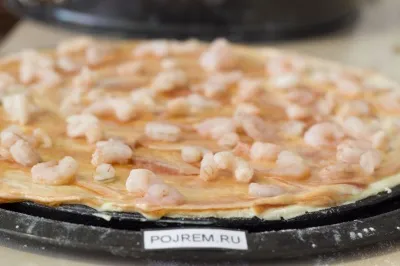 Пица с скариди - стъпка по стъпка рецепта за това как да се готви със снимки