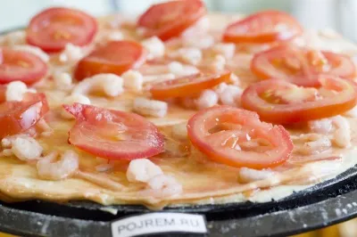 Pizza cu creveți - un pas cu pas reteta pentru modul de a găti cu fotografii