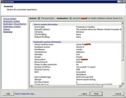 Cum să virtualizeze un server fizic, folosind VMWare vCenter convertor independent 5