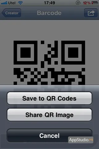 QR reader iphone - felismerni és hozzon létre egy QR-kód - Project appstudio