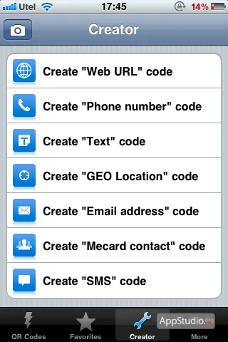 qr reader pentru iPhone - să recunoască și să creeze un qr-coduri - appstudio Proiect