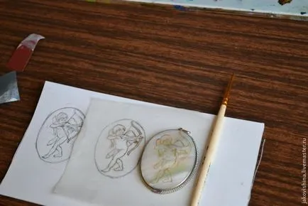 Gyöngyházfényű festék a medál a technika lakk miniatűr festmény Fedoskino - Fair Masters - Hand