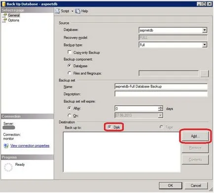 Backup al bazei de date în MS SQL Server (back-up), Asistent Internet de la distanță