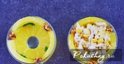 Salata cu carne de pui si ananas - o reteta clasica cu o fotografie