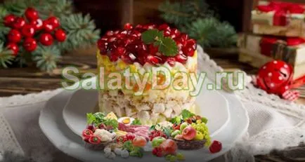 Saláta piros sapka - a dekoráció az asztalon recept fotókkal és videó