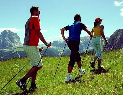 Nordic Walking cu bastoane - cum să meargă și tratament Cură la domiciliu