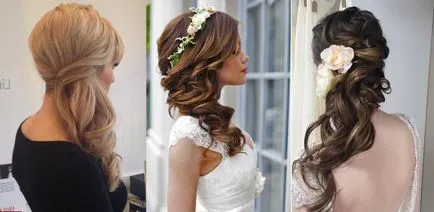 Esküvői frizura fürtök Hollywood Beauty