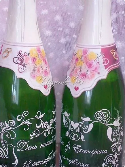 sticle și pahare de nuntă gravate, artiști țară