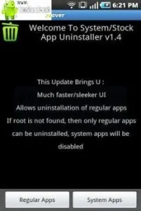 Systemapp Remover - șterge aplicația de pe Android sistem Standart