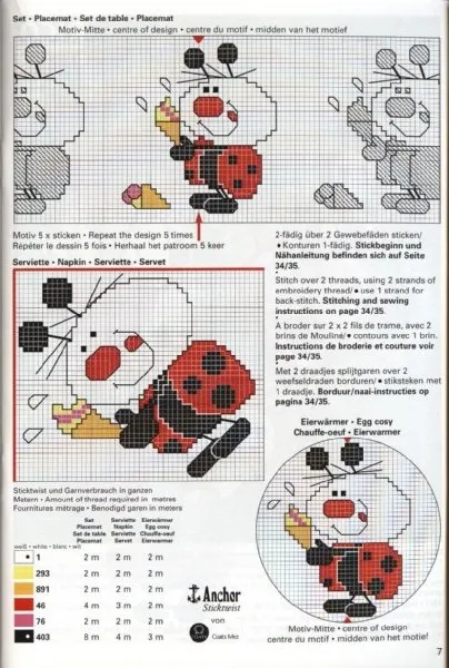 Reakcióvázlat hímzés ladybirds