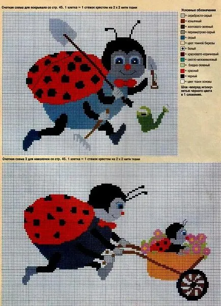 Reakcióvázlat hímzés ladybirds