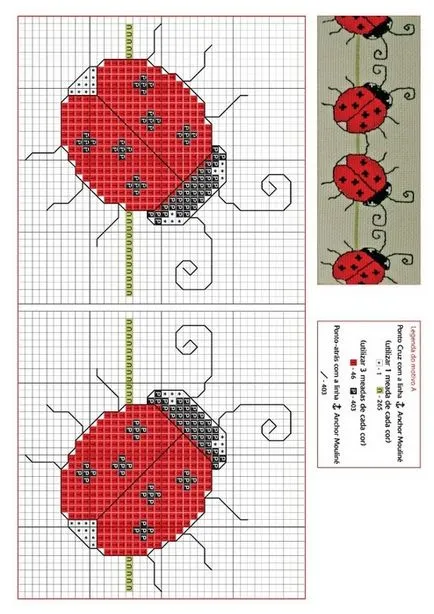 Reakcióvázlat hímzés ladybirds