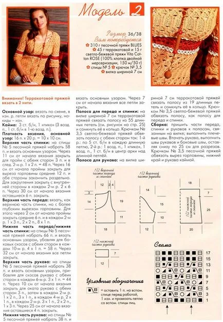 Tunica ace scheme și descriere de tricotat de model