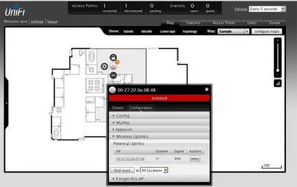 Controler de instalare și configurare Wi-Fi punct UNIFI ap