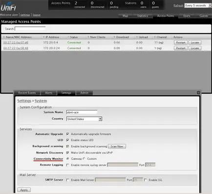 Controler de instalare și configurare Wi-Fi punct UNIFI ap