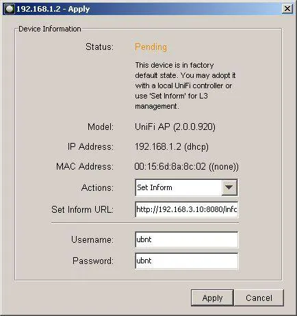 Controller telepítése és beállítása wi-fi pont UNIFI ap