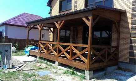 Veranda cu mâinile în fotografie țară, proiecte de lemn si metal pentru constructii