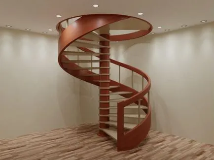 Csigalépcsőn a második emeleten a kezét kerek, a méret a kör a 2. emeleten, fotó