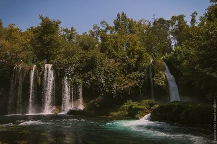 Falls în Antalya Dyuden superior, inferior și Dyuden Kurshunlu