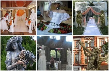 Living sculptura la o nuntă - opțiuni pentru imagini, fotografii și video