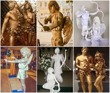 Living sculptura la o nuntă - opțiuni pentru imagini, fotografii și video