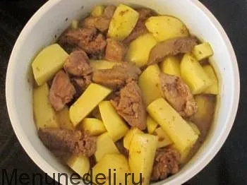 Burgonya májjal - egy recept oserdnitsy a Vyatsko