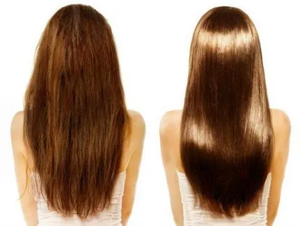 Keratin hajkiegyenesítő (fotók előtt és után)