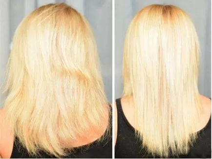 Keratin hajkiegyenesítő (fotók előtt és után)