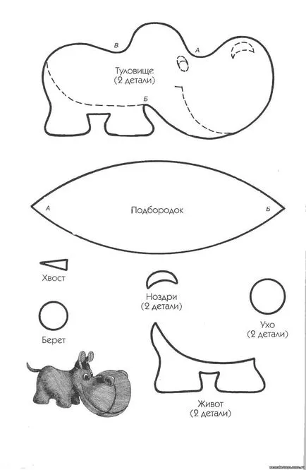 Hippo костюм модел - тройна модел хипопотам