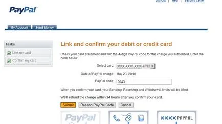 În cazul în care pentru a introduce codul în paypal