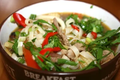 Udon tészta leves recept ázsiai