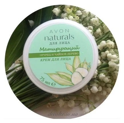 Naturals avon crema cinovca, castravete și arbore de ceai