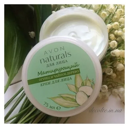 Naturals avon crema cinovca, castravete și arbore de ceai