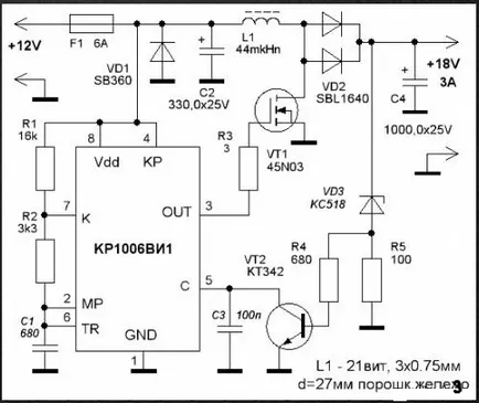 Adaptor auto pentru laptop cu mâinile sale, circuit de amatori